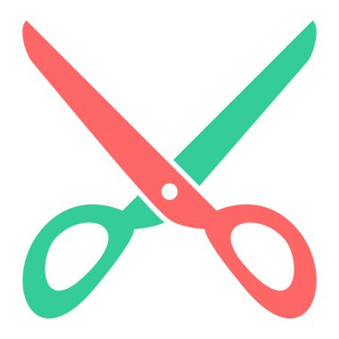 Makas simgesi. Web tasarımı için makas vektör simgelerinin düz çizimi