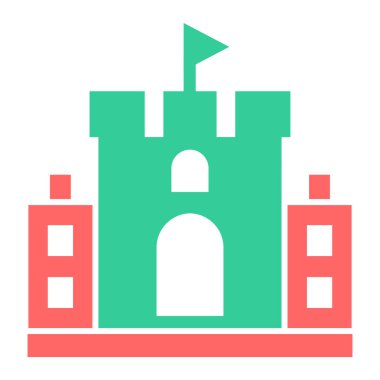 Şato. Web simgesi basit illüstrasyon