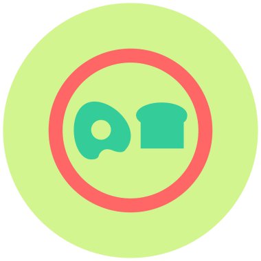 Kahvaltı. Web simgesi basit illüstrasyon