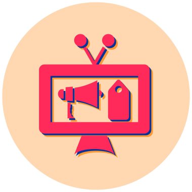 Reklam ikonu. Basit resimleme