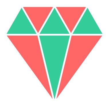 Elmas. Web simgesi basit illüstrasyon