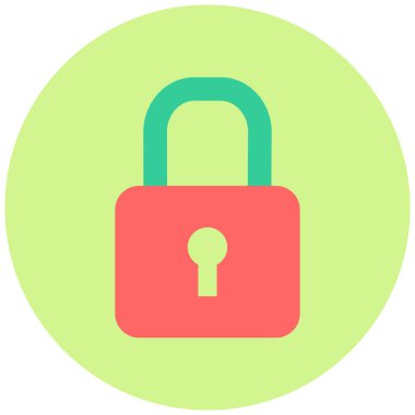 Asma kilit. Web simgesi basit illüstrasyon