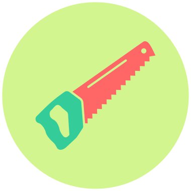 El testeresi simgesi, basit tasarım vektörü çizimi