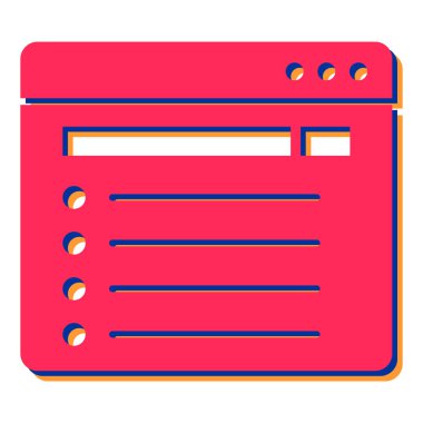 tarayıcı pencere simgesi. Web tasarımı için dizüstü bilgisayar vektör simgelerinin düz çizimi