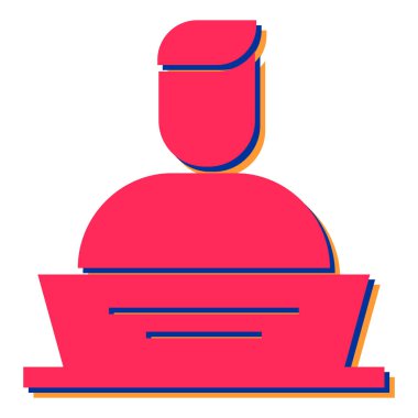 Bilgisayarlı bir adamın vektör çizimi