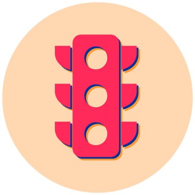 Trafik ışıkları düz simge, vektör illüstrasyonu