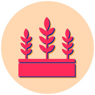 Düz ağaç simgesi, vektör illüstrasyonu