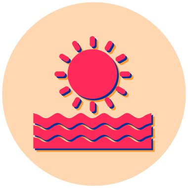 Güneş ikonu, düz tasarım, vektör illüstrasyon eps10