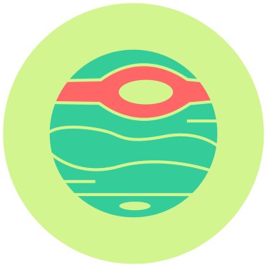 Neptün gezegeni. Web simgesi basit illüstrasyon