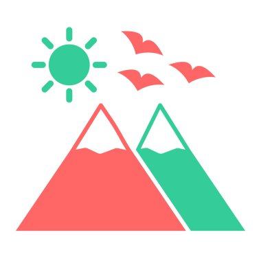 Dağ. Web simgesi basit illüstrasyon