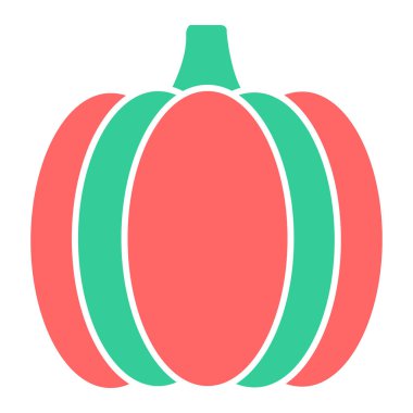 Cadılar Bayramı balkabağı ikonu. Web için sebze vektör simgelerinin karikatür çizimi