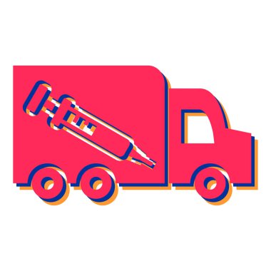 Ambulans arabası ikonu. Web için acil durum kamyon vektör simgelerinin özet çizimi