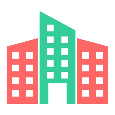 Bina. Web simgesi basit illüstrasyon