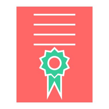 Sertifika. Web simgesi basit illüstrasyon