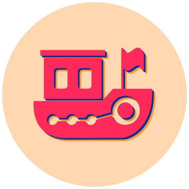 Gemi. Web simgesi basit illüstrasyon