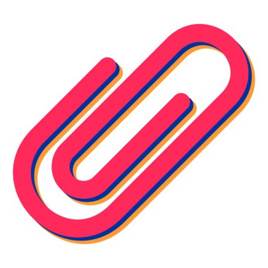 Kırmızı ve mavi renkli tek bir izole edilmiş beyaz simgenin vektör çizimi