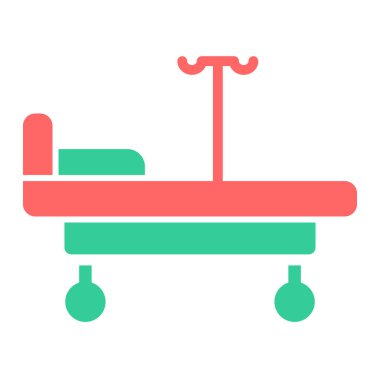 Hastane yatağı ikon vektör illüstrasyonu