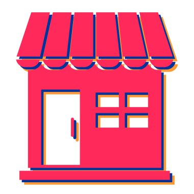 dükkan binası ön cephe ikonu vektör illüstrasyon tasarımı