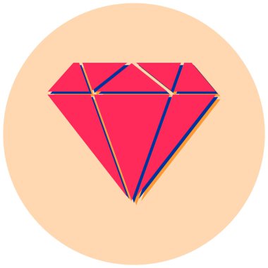 Elmas. Web simgesi basit illüstrasyon