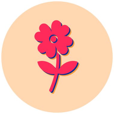 Çiçek. Web simgesi basit illüstrasyon