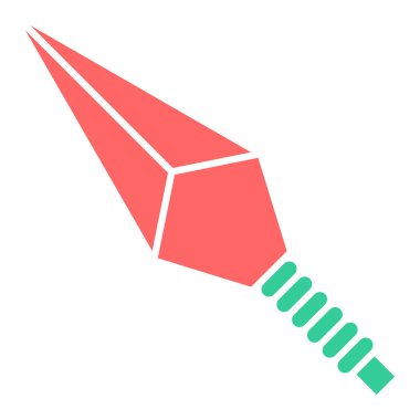 Tek bir kırmızı ve beyaz simgenin vektör illüstrasyonu