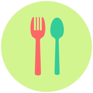 Çatal ve kaşık ikonu. vektör illüstrasyonu