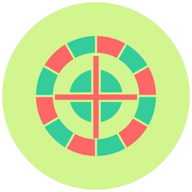 Renkli Tekerlek simgesi, vektör illüstrasyonu