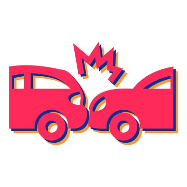 araba kazası ikonu vektör illüstrasyon grafik tasarımı