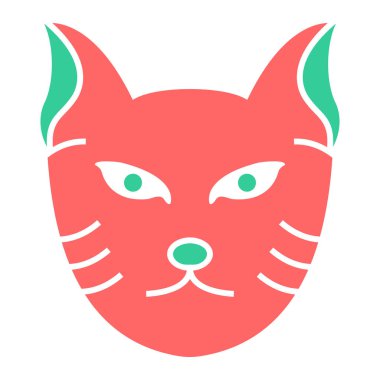 Kedi. Web simgesi basit illüstrasyon