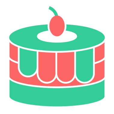 Kek. Web simgesi basit illüstrasyon