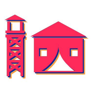 Çiftlik ve bina ikonunun vektör çizimi. Web için sera ve çatı sembolü seti.