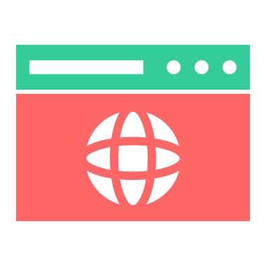 Tarayıcı. Web simgesi basit illüstrasyon