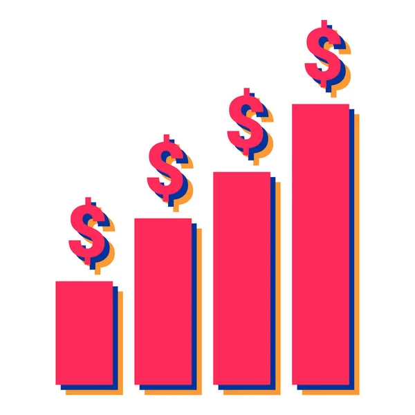 Financial Growth Graph Dollar Money Vector Illustration Design — Stock Vector