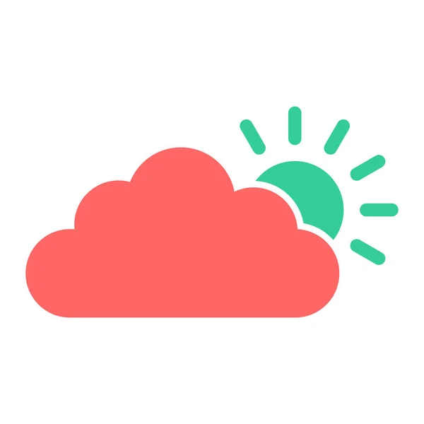 Wolken Wetter Flache Vektor Symbol — Stockvektor