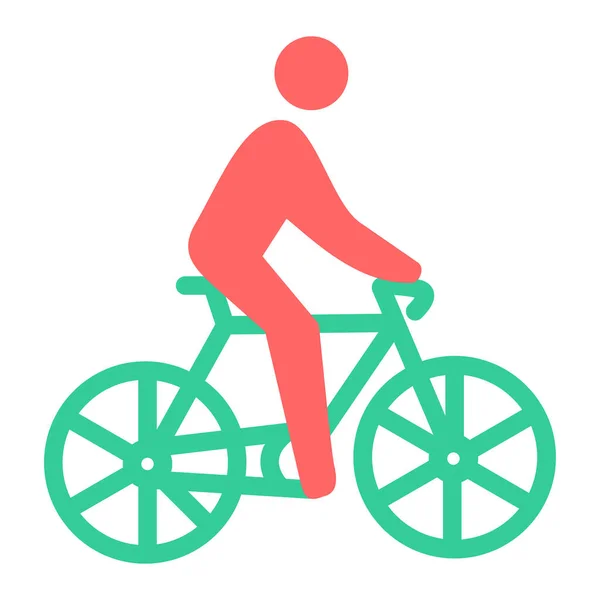 Man Bicycle Icon Flat Illustration Bike Vector — Stock Vector