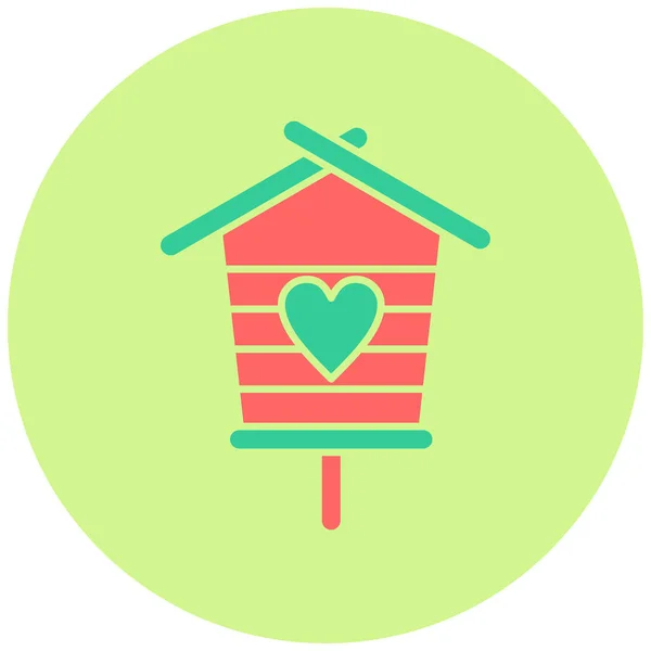 Birdhouse Icono Web Ilustración Simple — Vector de stock