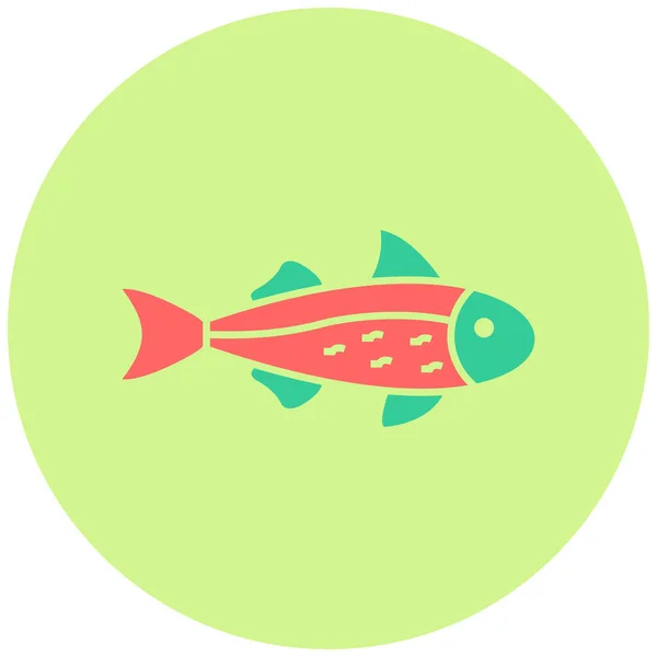 Pescado Salmón Icono Web Ilustración Simple — Vector de stock