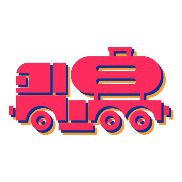 Vector Illustration Truck Red Fire — Stock Vector
