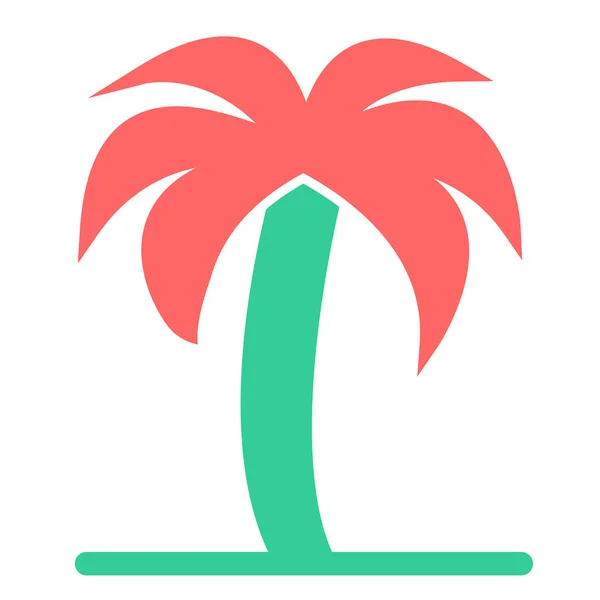 Palm Tree Ploché Vektorové Ikony — Stockový vektor