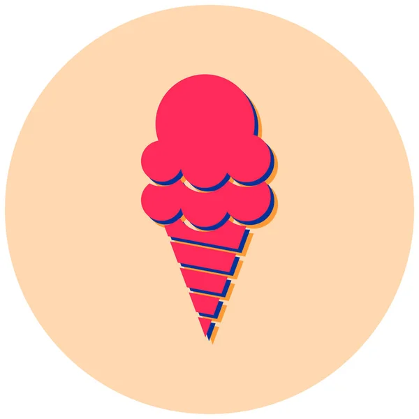 Ikon Krim Cone Ilustrasi Vektor - Stok Vektor