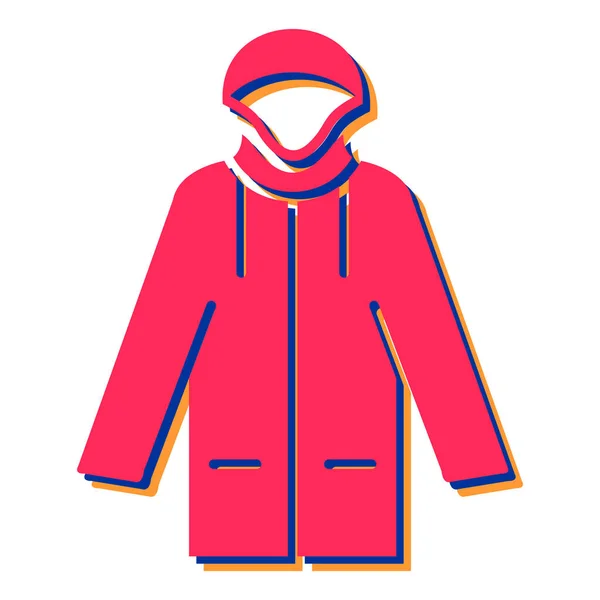 Winter Jacket Icon Flat Illustration Clothes Vector Logo Concept Web — Vector de stock