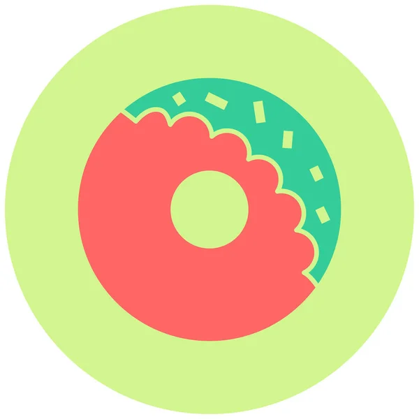 Donut Icono Web Ilustración Simple — Vector de stock