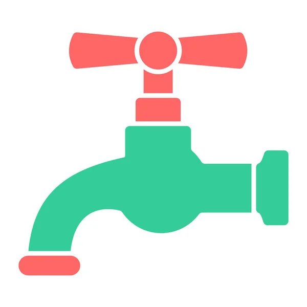 Icona Rubinetto Dell Acqua Illustrazione Schematica Delle Icone Vettoriali Pipeline — Vettoriale Stock