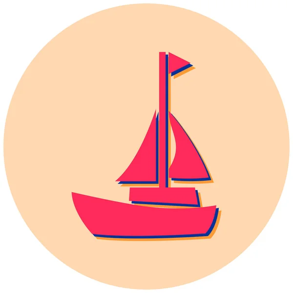 Segelboot Web Symbol Einfache Illustration — Stockvektor