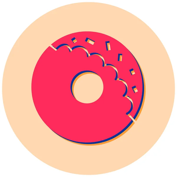 Donut Web Icoon Eenvoudige Illustratie — Stockvector