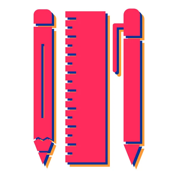 Pencil Ruler Icon Vector Illustration — Stock Vector