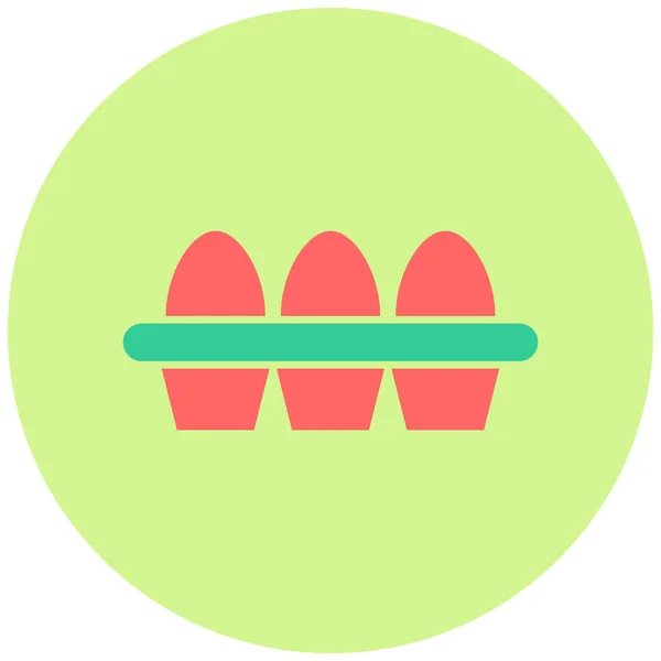 Egg Tray Web Icon Simple Illustration — Stock Vector