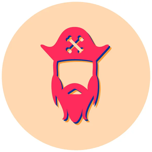 Pirate Icône Web Illustration Simple — Image vectorielle