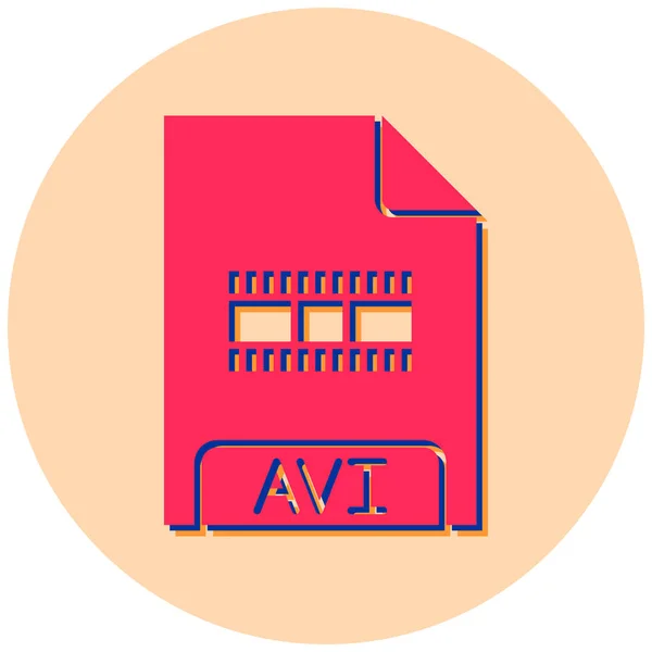 Avi File Format Icon Vector Illustration — ストックベクタ