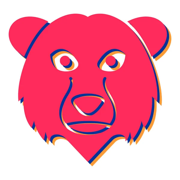 Εικόνα Προσώπου Πάντα Γελοιογραφία Του Λιονταριού Αρκούδα Διανυσματικά Εικονίδια Για — Διανυσματικό Αρχείο
